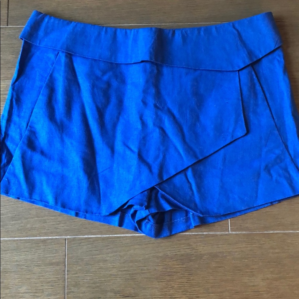Royal blue asymmetrical skort